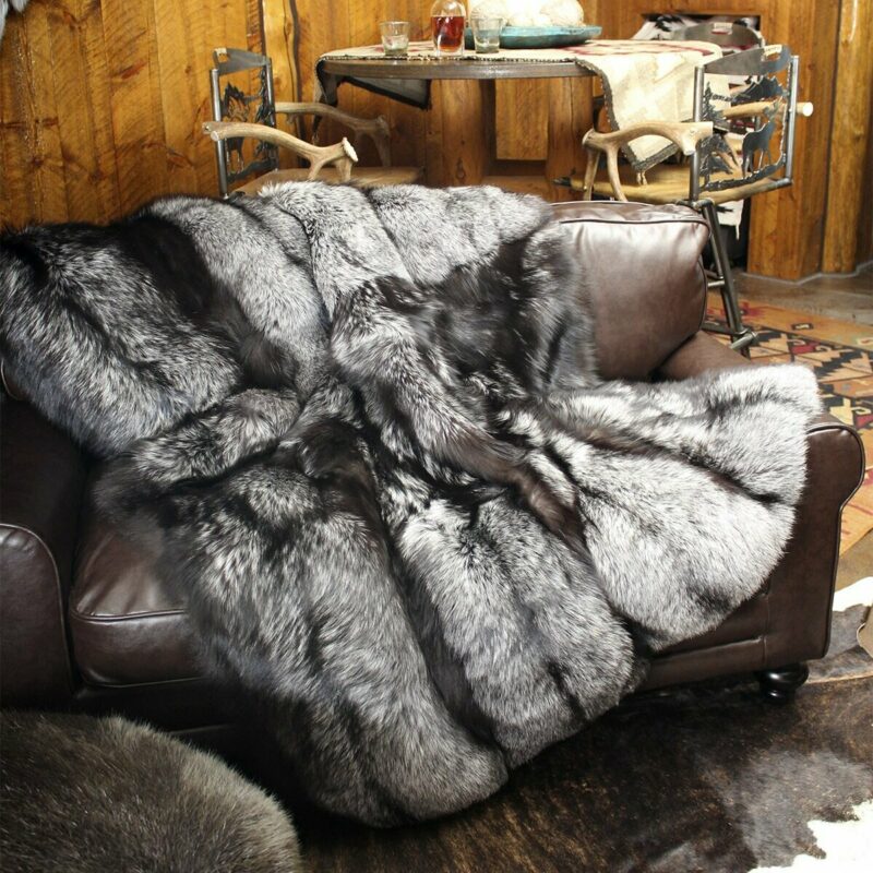 Luxury Real Silver fox fur realfurhomedecor